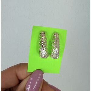 Silver 925 Leaf Pierced Earrings Diamond Cut Details, Jewelry, Timeless, Durable